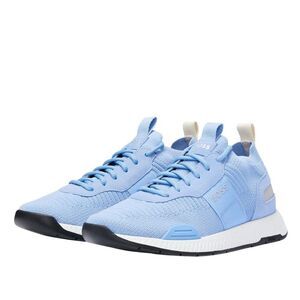 Boss Mens Titanium Suede Panel Running Sneakers / Light Blue
